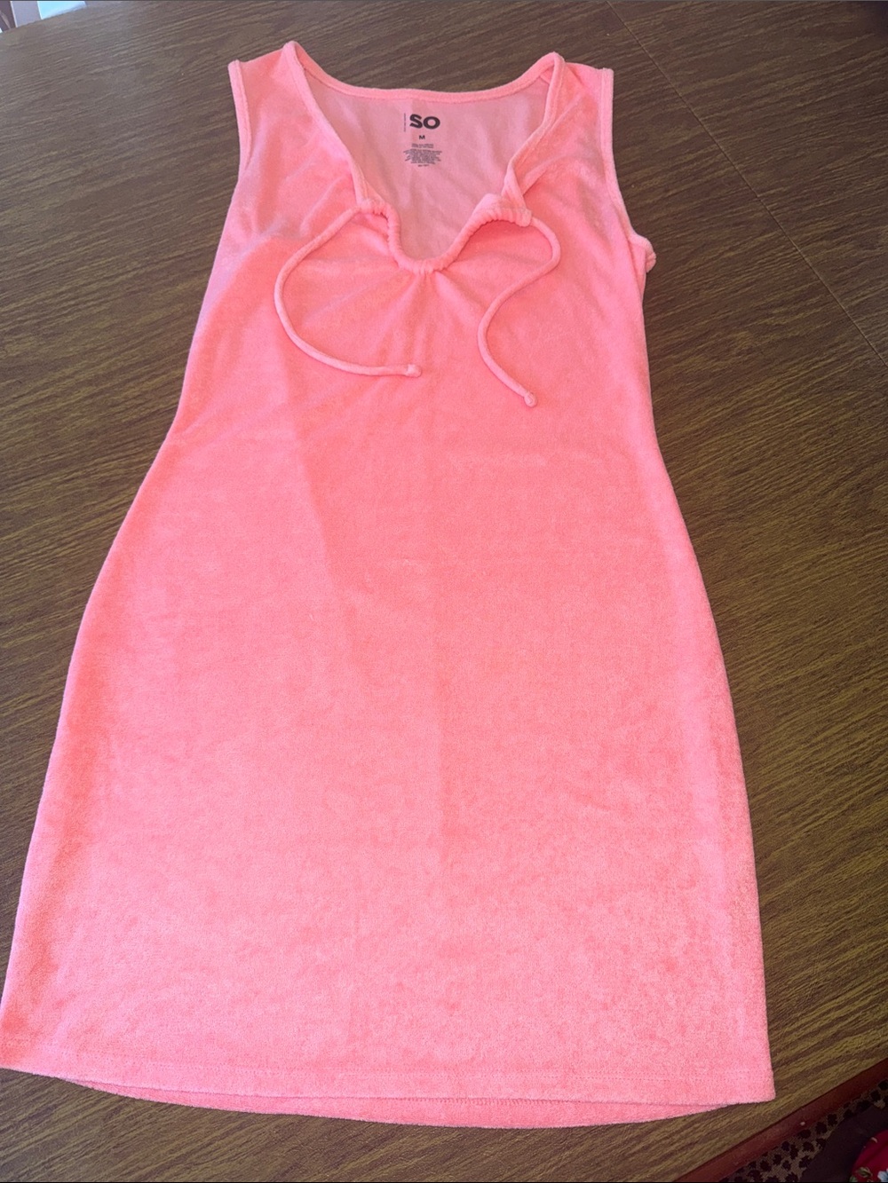 SO Coral Pink Terry Tank Dress
